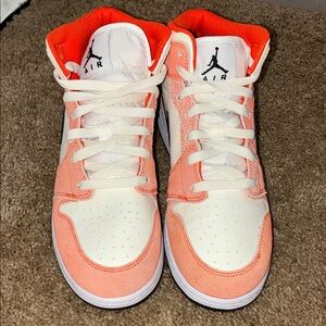 Nike Kids Peach and White High-Top Sneakers